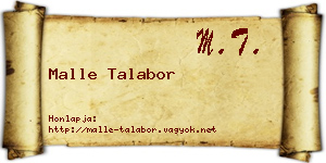 Malle Talabor névjegykártya